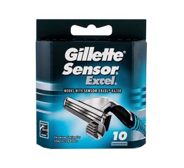 Сменные бритвенные головки Gillette Sensor Excel, 10 шт цена и информация | Косметика и средства для бритья | 220.lv