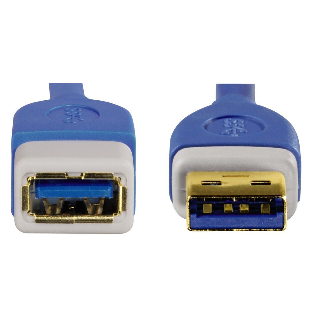 USB kabeļa pagarinājums Hama 00039674 USB 3.0, 1.8m, zils cena un informācija | Kabeļi un vadi | 220.lv