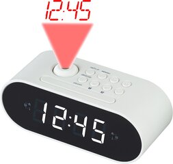 Pulkstenis Radio ar LCD Projektoru Denver Electronics CRP-717 LED Balts Melns cena un informācija | Radioaparāti, modinātājpulksteņi | 220.lv