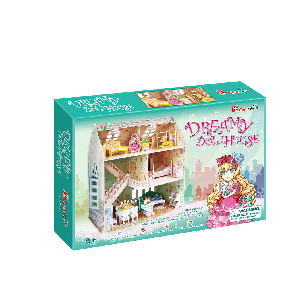 3D puzle CubicFun Dreamy Dollhouse, 168 d. цена и информация | Puzles, 3D puzles | 220.lv