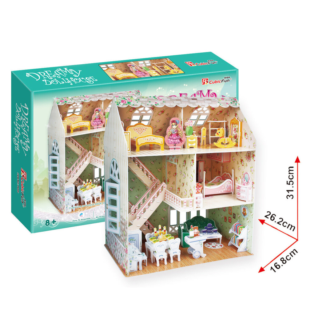 3D puzle CubicFun Dreamy Dollhouse, 168 d. цена и информация | Puzles, 3D puzles | 220.lv