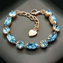 Aproce "Šiks II (Aquamarine Blue)" ar Swarovski™ kristāliem cena un informācija | Rokassprādzes | 220.lv