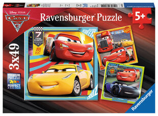 Pužļu komplekts Ravensburger Cars 3, 3x49 gab. цена и информация | Пазлы | 220.lv