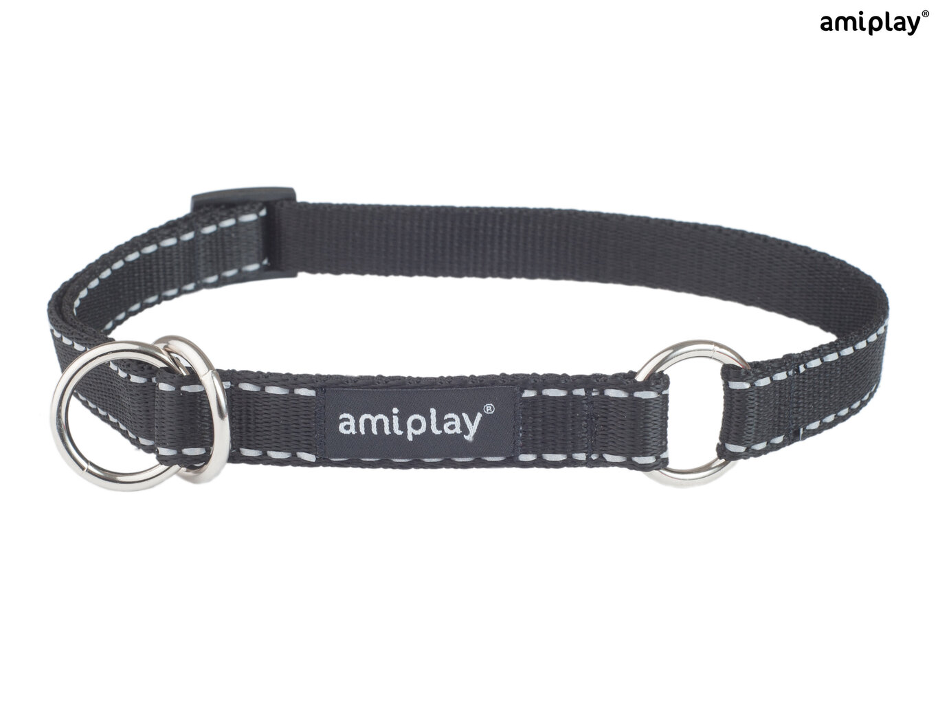 Apkakle Amiplay Reflective, XL, melna cena un informācija | Apkakles, siksnas suņiem | 220.lv