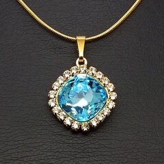 Kulons "Apžilbinošs Spīdums III (Aqua)" ar Swarovski™ kristāliem цена и информация | Украшения на шею | 220.lv