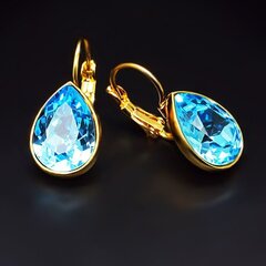 Серьги "Кристальная Капля (Aquamarine Blue)" с кристаллами Swarovski™ цена и информация | Серьги | 220.lv