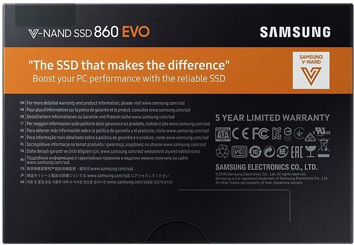 Samarng 860 EVO 1TB SATA3 (MZ-76E1T0B/EU) цена и информация | Iekšējie cietie diski (HDD, SSD, Hybrid) | 220.lv