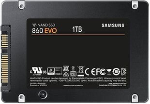 Samsung 860 EVO 1TB SATA3 (MZ-76E1T0B/EU) цена и информация | Samsung Компьютерные компоненты | 220.lv