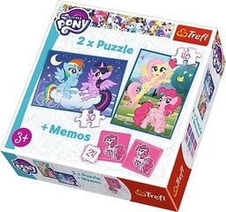 Puzle komplekts Trefl 2 in 1 "My little Pony"+ memo kartiņas, 30+48 d. cena un informācija | Puzles, 3D puzles | 220.lv