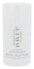 Sausais Dezodorants Burberry Brit splash 75 ml цена и информация | Парфюмированная мужская косметика | 220.lv