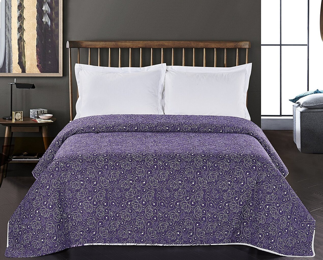 Divpusīgs pārklājs Alhambra Purple Violet, 200x220 cm cena un informācija | Gultas pārklāji, pledi | 220.lv