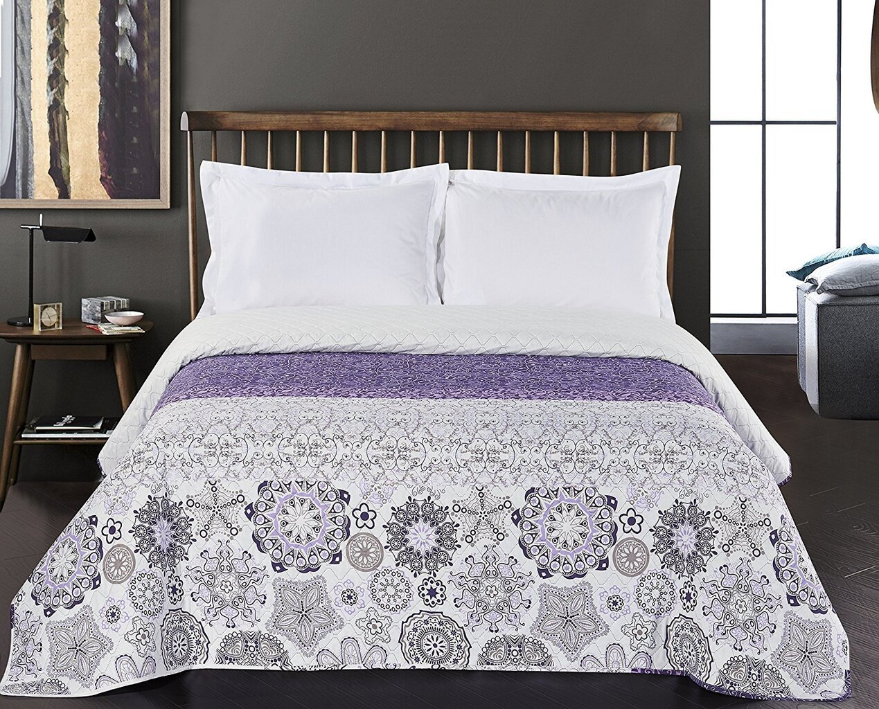 Divpusīgs pārklājs Alhambra Purple Violet, 260x280 cm цена и информация | Gultas pārklāji, pledi | 220.lv