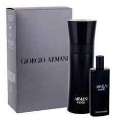 Набор Giorgio Armani Black Code: EDT для мужчин 75 мл + миниатюра 15 мл цена и информация | Мужские духи | 220.lv