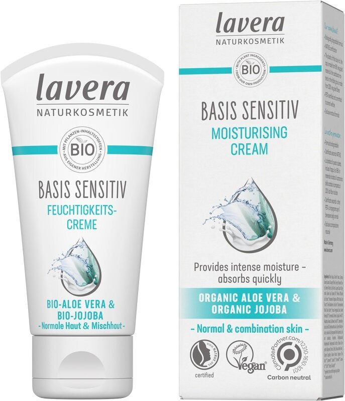 Mitrinošs sejas krēms Lavera Basis Sensitive 50 ml cena un informācija | Sejas krēmi | 220.lv