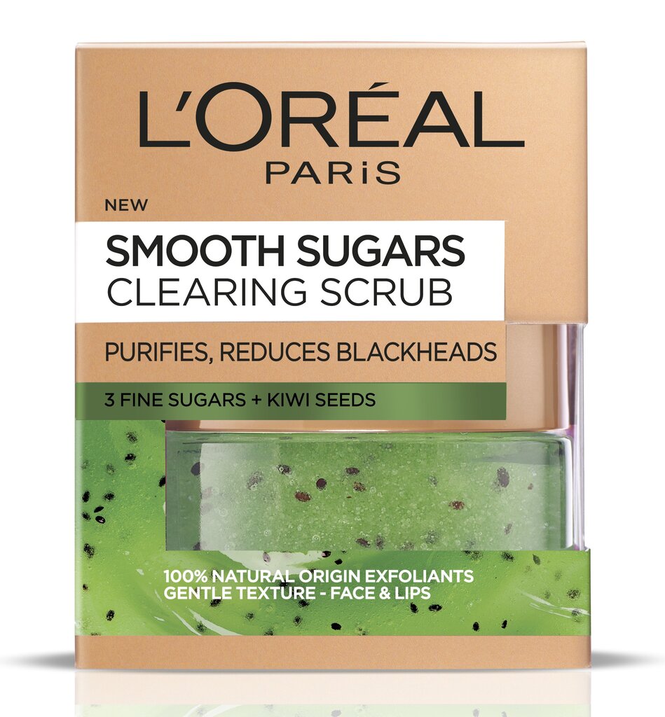 L'Oreal Paris Smooth Sugars attīrošs cukura skrubis cena un informācija | Sejas ādas kopšana | 220.lv