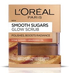 L'Oreal Paris Smooth Sugars cukura skrubis ādas mirdzumam cena un informācija | Sejas ādas kopšana | 220.lv