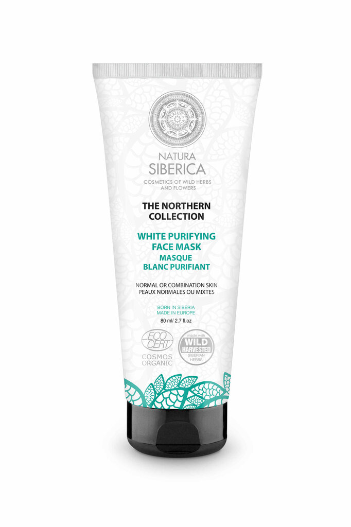 Natura Siberica Northern attīroša balta sejas maska 80 ml cena un informācija | Sejas maskas, acu maskas | 220.lv