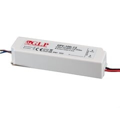 Блок питания 100W LED GLP 12V IP67 цена и информация | Требуются батарейки | 220.lv