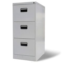 Металлический офисный шкафчик с 3 ящиками, серый цена и информация | Шкафчики в гостиную | 220.lv
