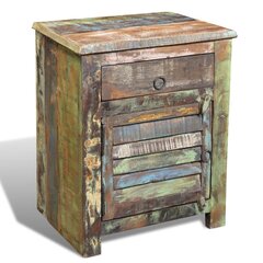 Разноцветный шкафчик из переработанной древесины, 1 дверь, 1 ящик цена и информация | Шкафчики в гостиную | 220.lv