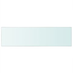 vidaXL sienas plaukts, 90x25 cm, caurspīdīgs stikls cena un informācija | Vannas istabas aksesuāri | 220.lv