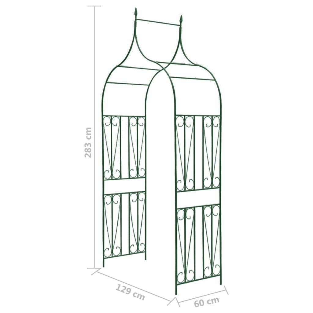 Dārza arka ar pīķa dizainu vīteņaugiem, tumši zaļa cena un informācija | Ziedu statīvi, puķu podu turētāji | 220.lv