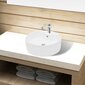 Vannas istabas izlietne ar pārplūdes funkciju, keramiska, apaļa, balta cena un informācija | Izlietnes | 220.lv