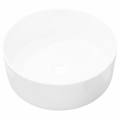 vidaXL izlietne, 40x15 cm, apaļa, balta keramika cena un informācija | Izlietnes | 220.lv