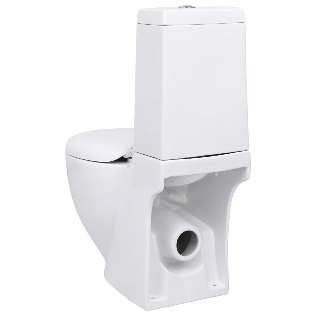 vidaXL keramikas tualetes pods, balts, aizmugurējā ūdens plūsma cena un informācija | Tualetes podi | 220.lv