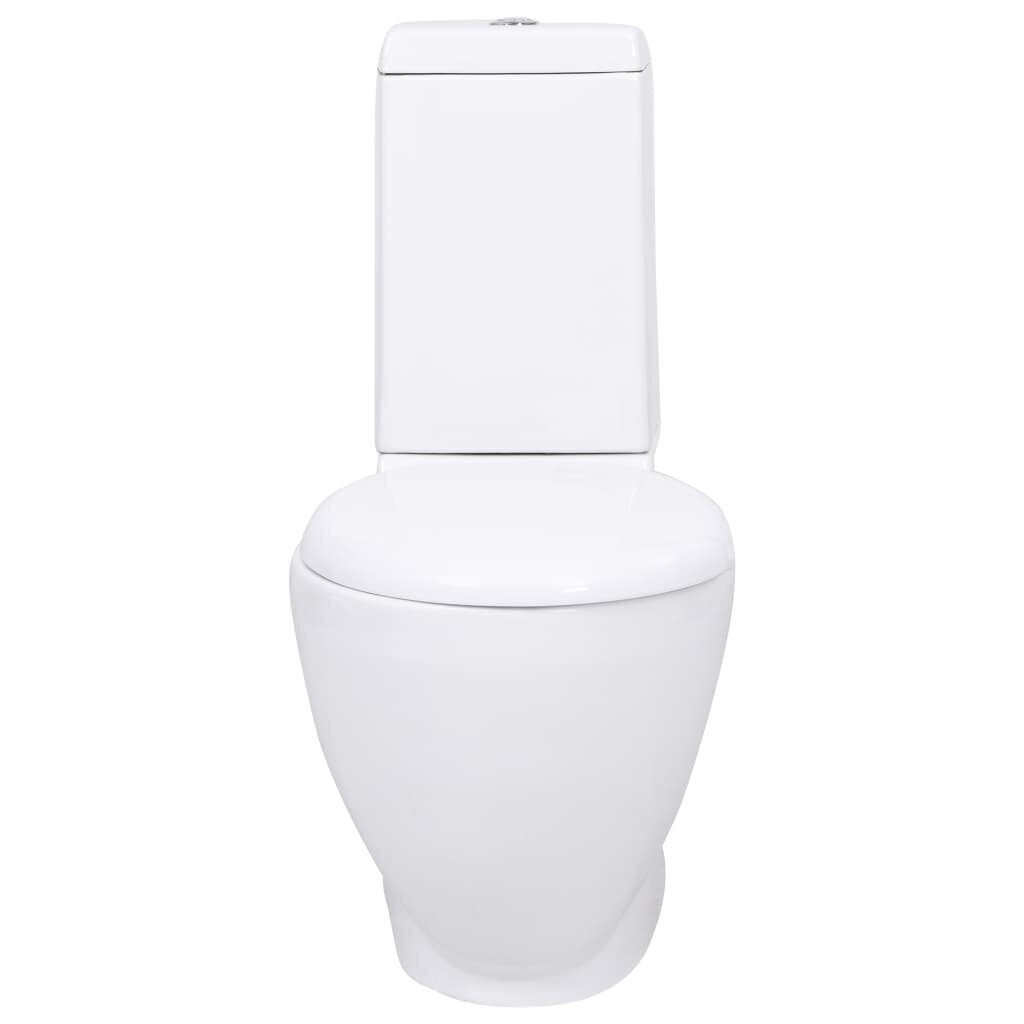 vidaXL keramikas tualetes pods, balts, aizmugurējā ūdens plūsma цена и информация | Tualetes podi | 220.lv