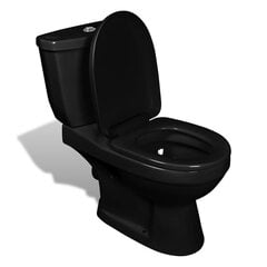 vidaXL tualetes pods ar tvertni, melns cena un informācija | Tualetes podi | 220.lv