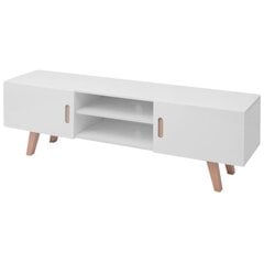 vidaXL TV galdiņš, MDF, 150x35x48,5 cm, spīdīgi balts cena un informācija | TV galdiņi | 220.lv