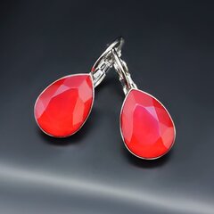 Auskari "Kristāla Lāse (Royal Red)" ar Swarovski™ kristāliem цена и информация | Серьги | 220.lv