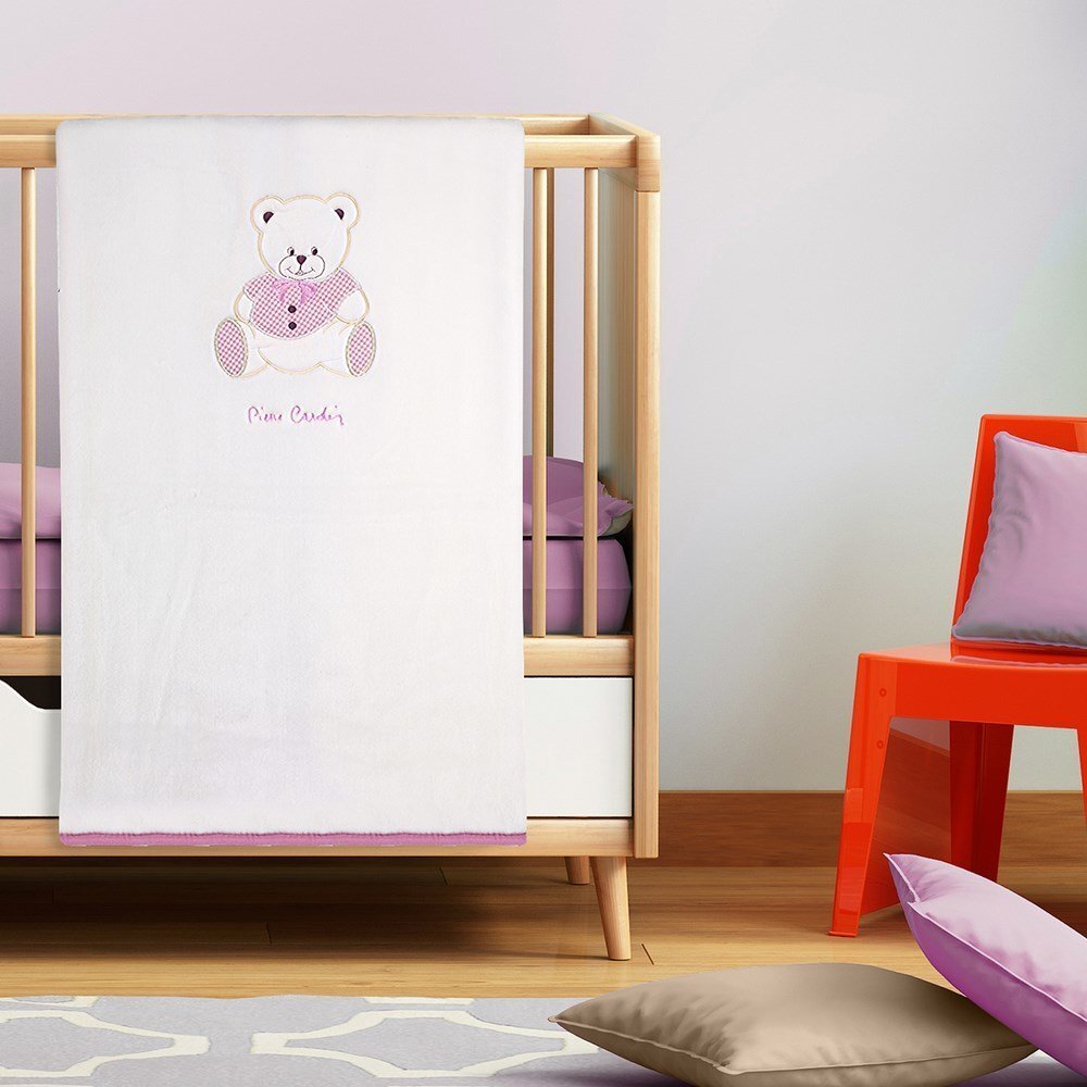 Bērnu pleds PIERRE CARDIN Pink Bear, 80x110 cm cena un informācija | Gultas pārklāji, pledi | 220.lv