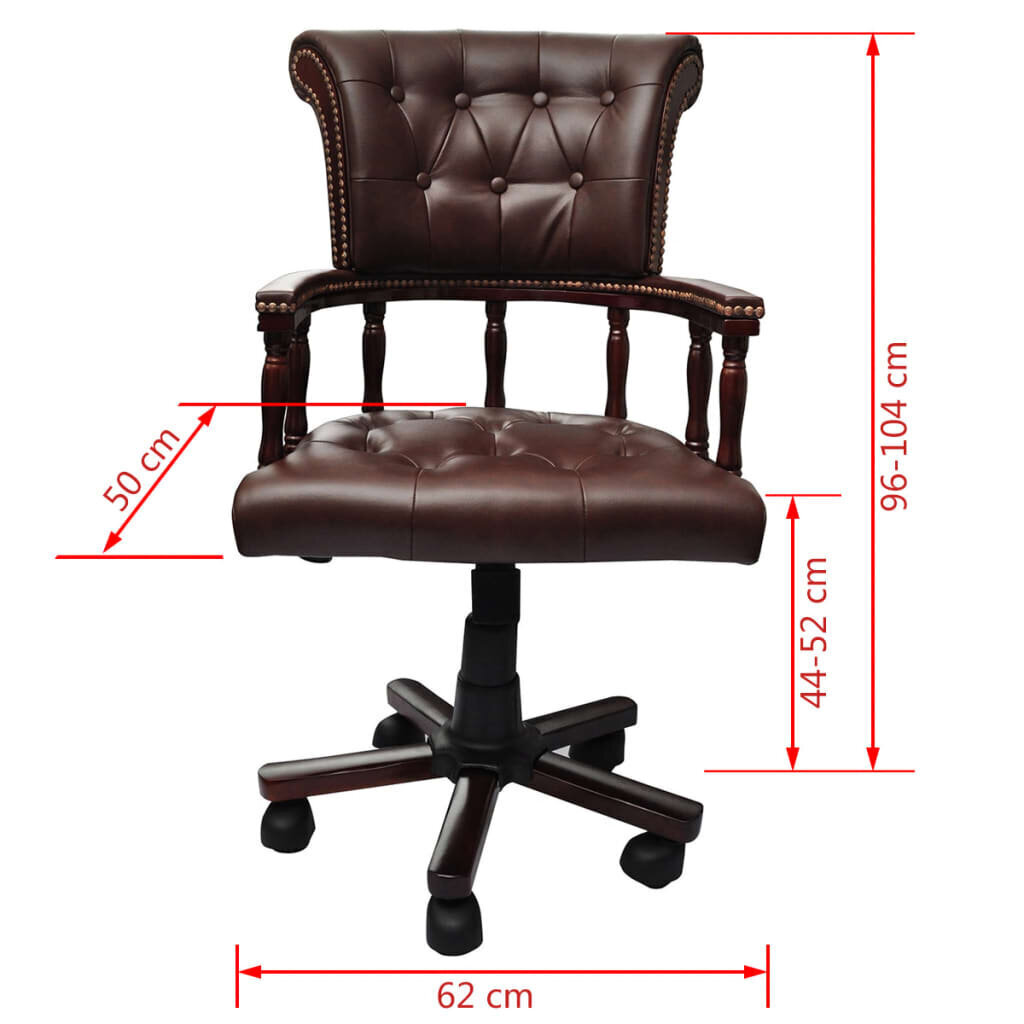 vidaXL biroja krēsls, grozāms, brūns cena un informācija | Biroja krēsli | 220.lv
