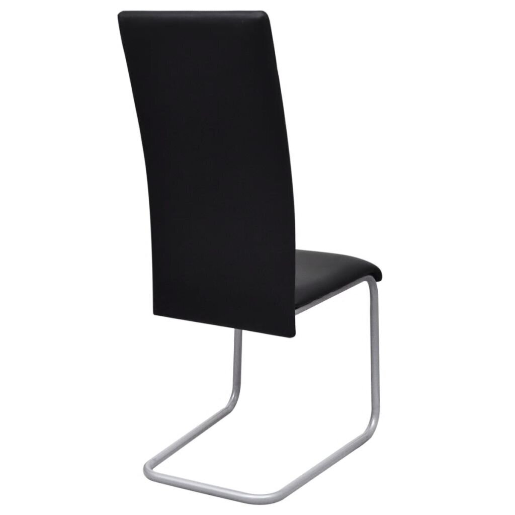 vidaXL konsoles virtuves krēsli, 4 gab., melna mākslīgā āda cena un informācija | Virtuves un ēdamistabas krēsli | 220.lv