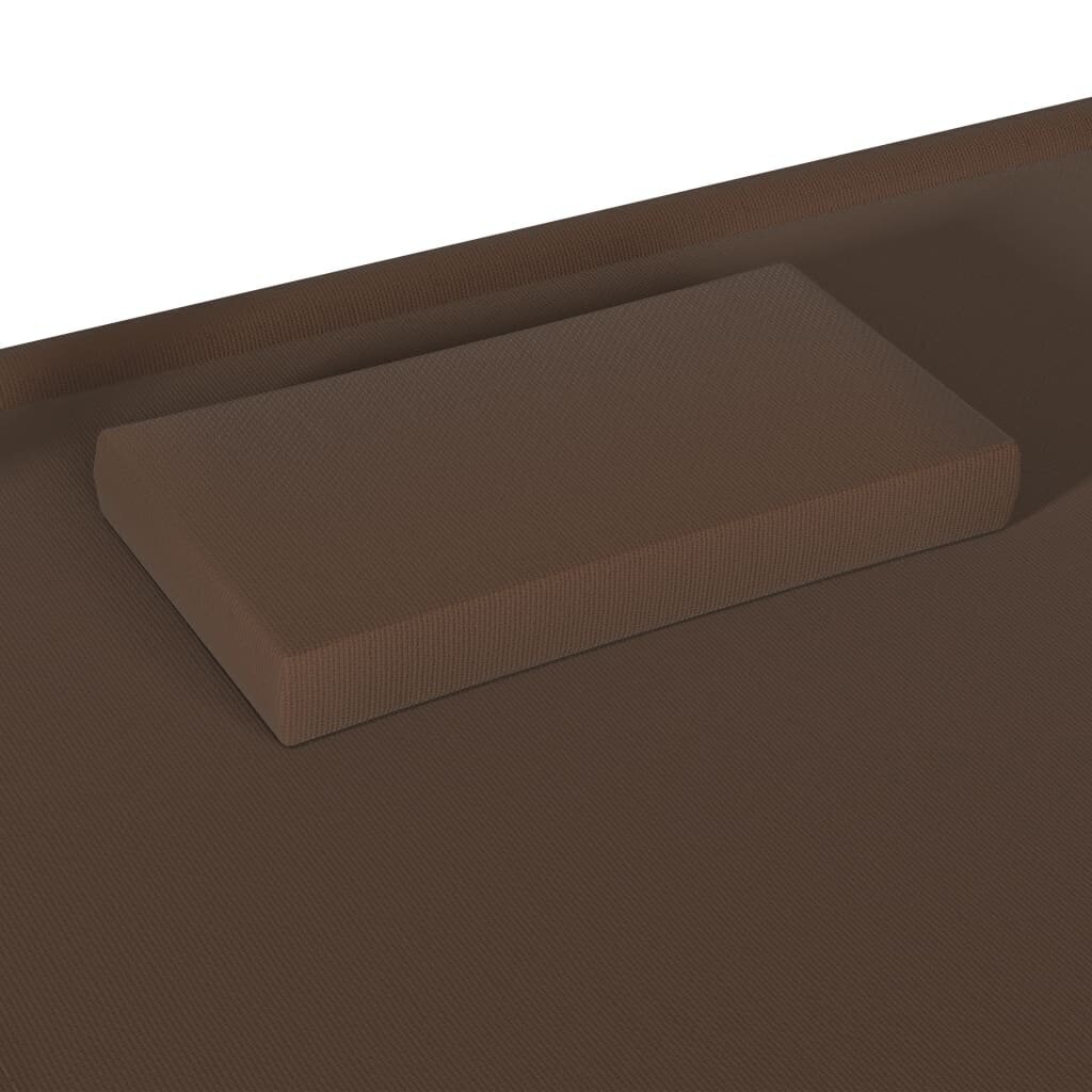 vidaXL divvietīga atpūtas gulta ar jumtu un spilveniem, brūna cena un informācija | Sauļošanās krēsli | 220.lv