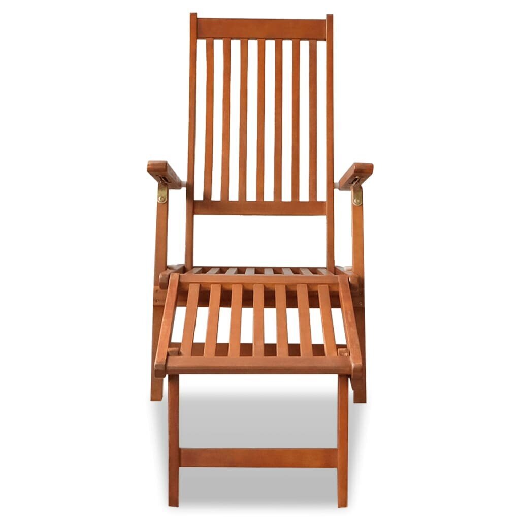 vidaXL pludmales krēsls ar kāju balstu, akācijas masīvkoks цена и информация | Sauļošanās krēsli | 220.lv