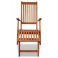 vidaXL pludmales krēsls ar kāju balstu, akācijas masīvkoks цена и информация | Sauļošanās krēsli | 220.lv