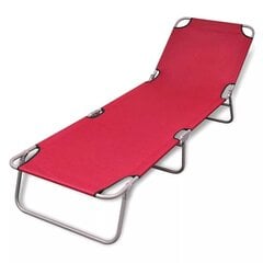vidaXL saliekams sauļošanās zvilnis, pulverkrāsots tērauds, sarkans cena un informācija | Sauļošanās krēsli | 220.lv