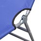 vidaXL saliekams sauļošanās zvilnis ar galvas spilvenu, tērauds, zils cena un informācija | Sauļošanās krēsli | 220.lv