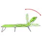 vidaXL saliekams sauļošanās zvilnis ar galvas spilvenu, tērauds, zaļš cena un informācija | Sauļošanās krēsli | 220.lv