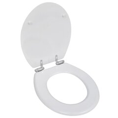 vidaXL tualetes poda sēdeklis, lēni aizverams, MDF, vienkāršs, balts цена и информация | Детали для унитазов, биде | 220.lv
