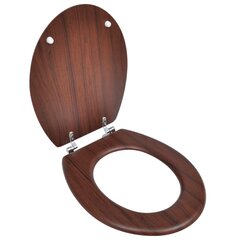 vidaXL tualetes poda sēdeklis ar vāku, MDF, vienkāršs dizains, brūns cena un informācija | Piederumi tualetes podiem un bidē | 220.lv