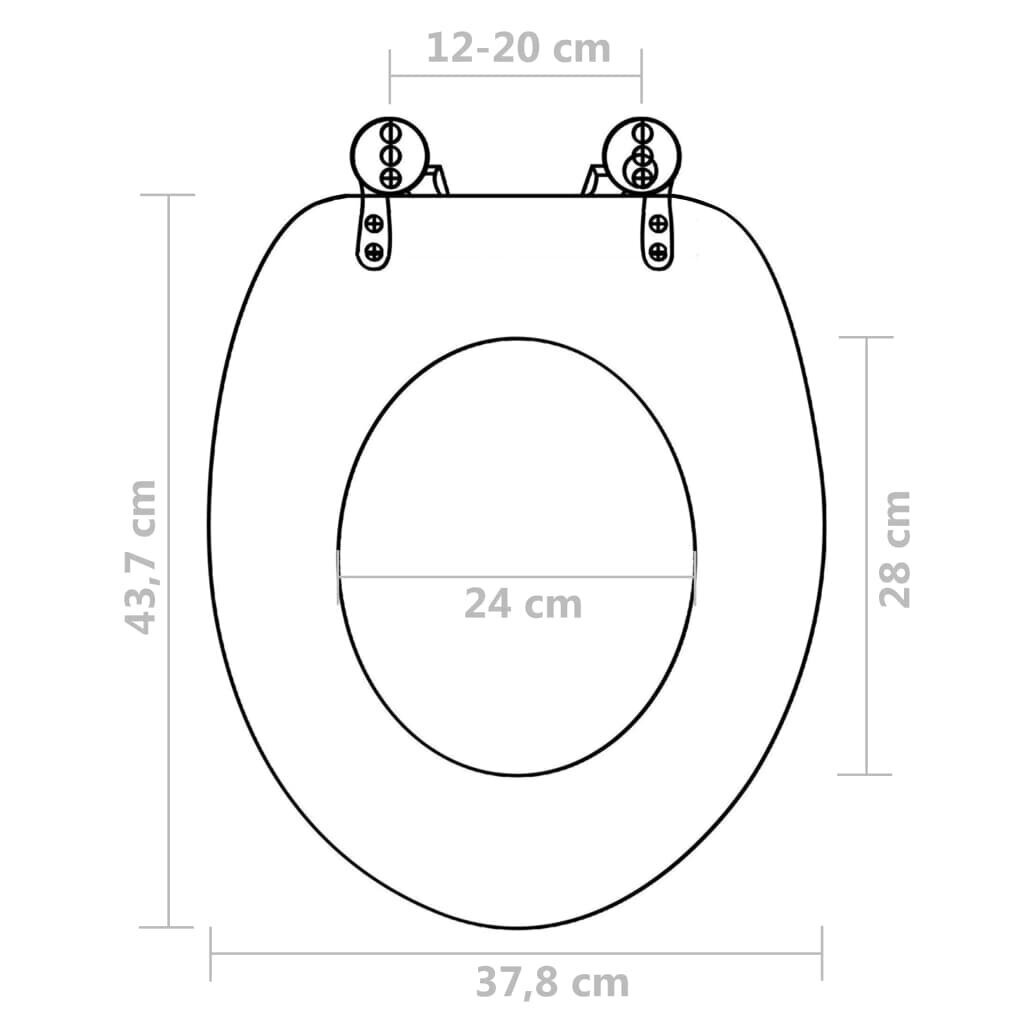 vidaXL tualetes poda sēdeklis ar vāku, MDF, akmeņu dizains cena un informācija | Piederumi tualetes podiem un bidē | 220.lv