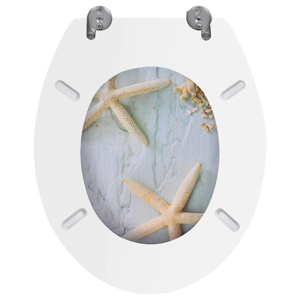 vidaXL tualetes poda sēdeklis ar vāku, MDF, jūraszvaigznes dizains цена и информация | Piederumi tualetes podiem un bidē | 220.lv
