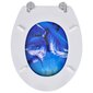 vidaXL tualetes poda sēdeklis ar vāku, MDF, dizains ar delfīnu цена и информация | Piederumi tualetes podiem un bidē | 220.lv