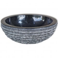 vidaXL izlietne, 40 cm, melns marmors цена и информация | Раковины | 220.lv