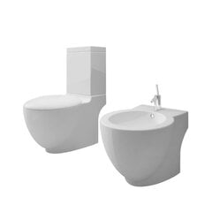 vidaXL tualetes pods un bidē, balta keramika цена и информация | Унитазы | 220.lv