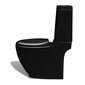 vidaXL tualetes pods un bidē, melna keramika цена и информация | Tualetes podi | 220.lv